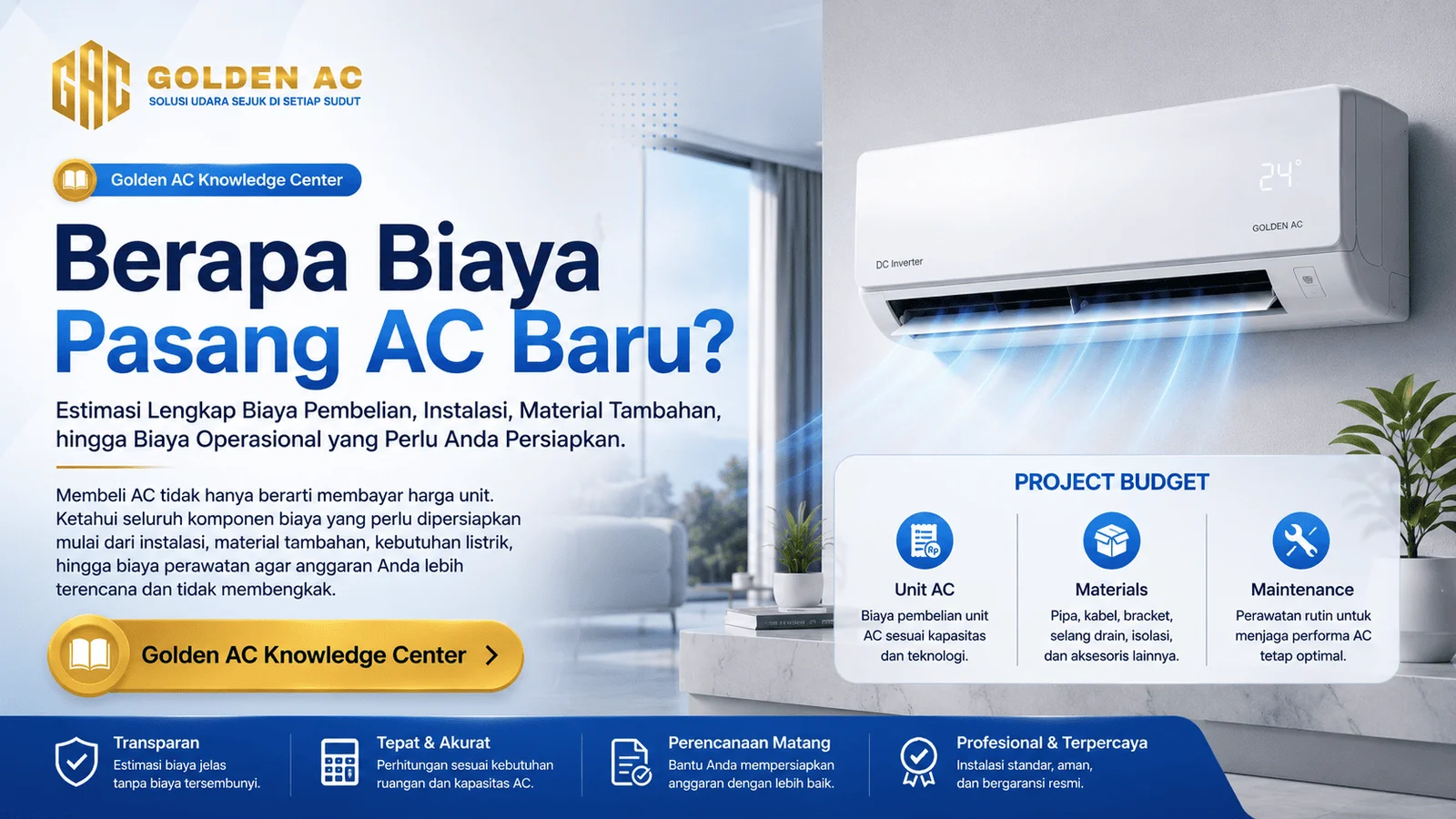 Berapa Biaya Pasang AC Baru? Panduan Lengkap Menghitung Total Biaya Sebelum Membeli
