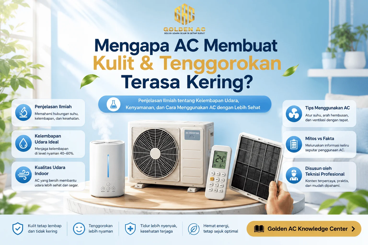 Mengapa AC Membuat Kulit dan Tenggorokan Terasa Kering? Ini Penjelasan Ilmiahnya